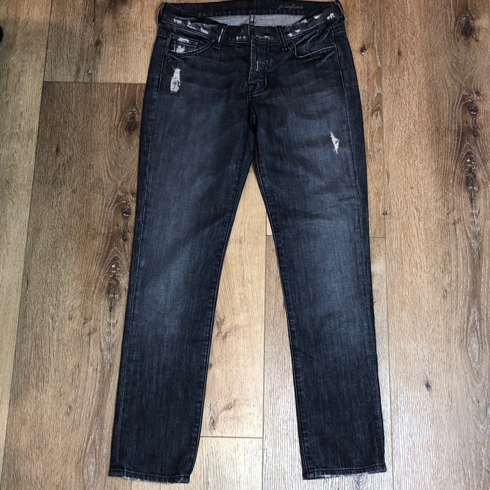 7FAMK Josefina Mid Rise Jeans in Vintage Port Lion